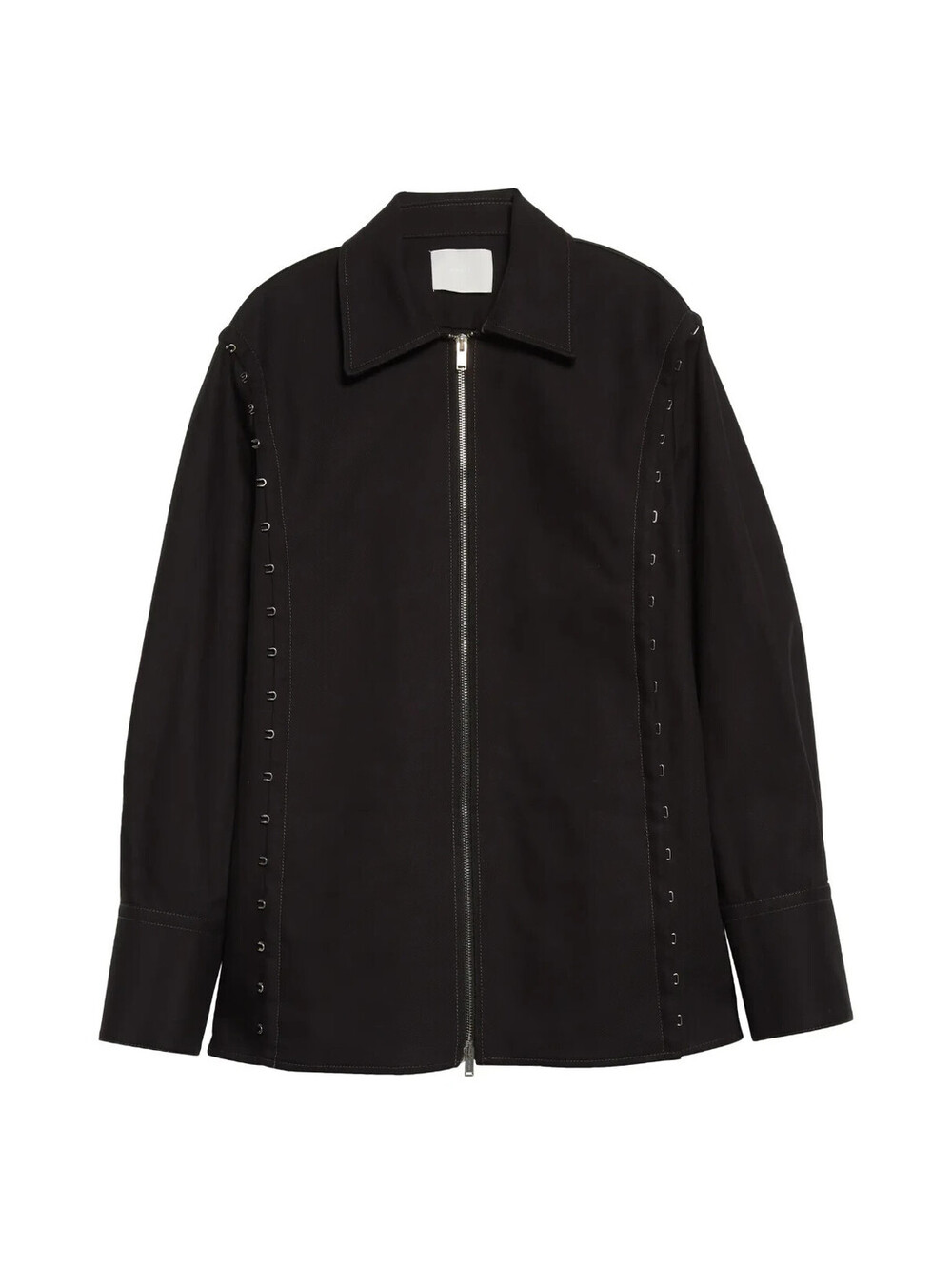 New, Dion Lee Hook & Eye Cotton Twill Shirt Jacket in Black Sz 10 #DC622